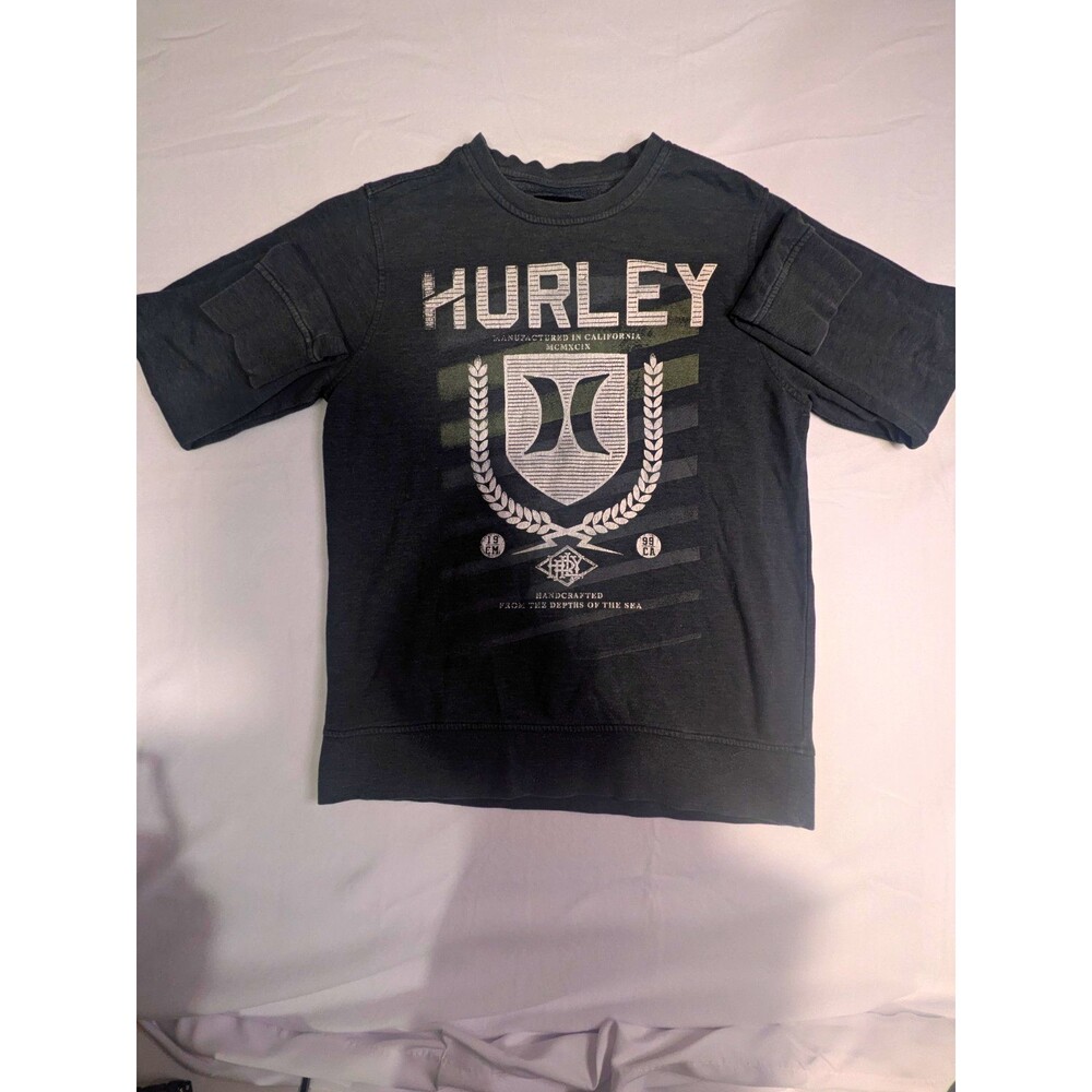 Hurley Gray Graphic Print Fleece Pullover Crewneck Sweatshirt Logo Men's M